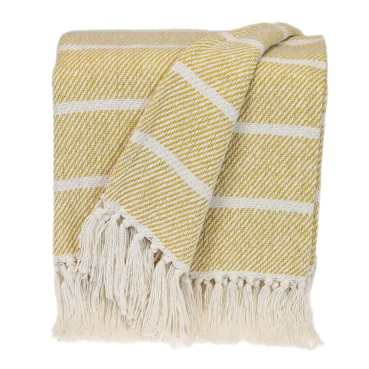 478683 50 x 60 in. Parkland Transitional Stripe Rectangle Throw Blankets, Yellow