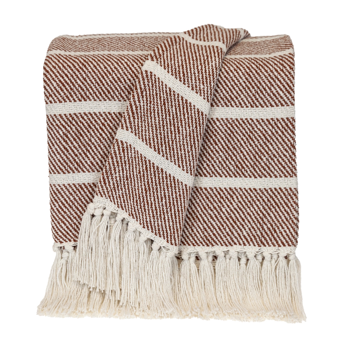 50 x 60 in. Parkland Transitional Stripe Rectangle Throw Blankets, Rust