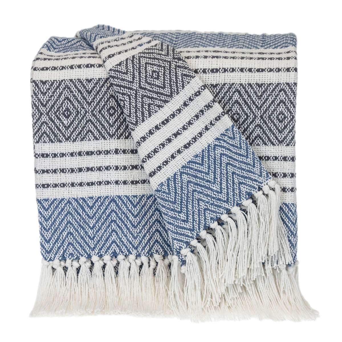 50 x 60 in. Parkland Transitional Stripes Rectangle Throw Blankets, Blue