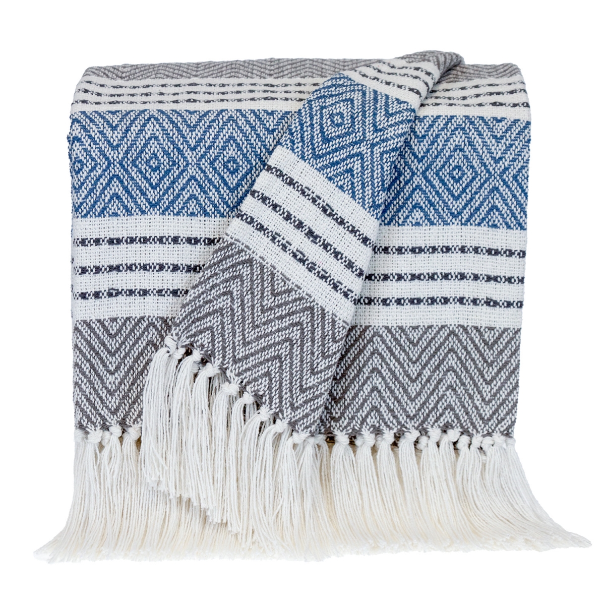 478686 50 x 60 in. Parkland Transitional Stripes Rectangle Throw Blankets, Charcoal