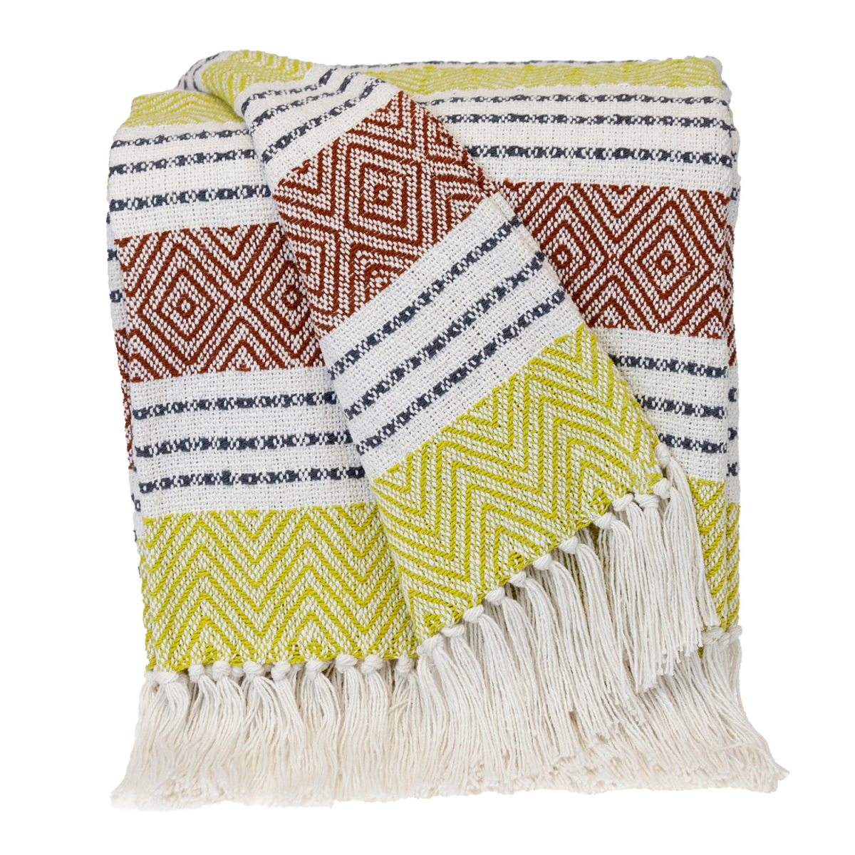 50 x 60 in. Parkland Transitional Stripes Rectangle Throw Blankets, Rust