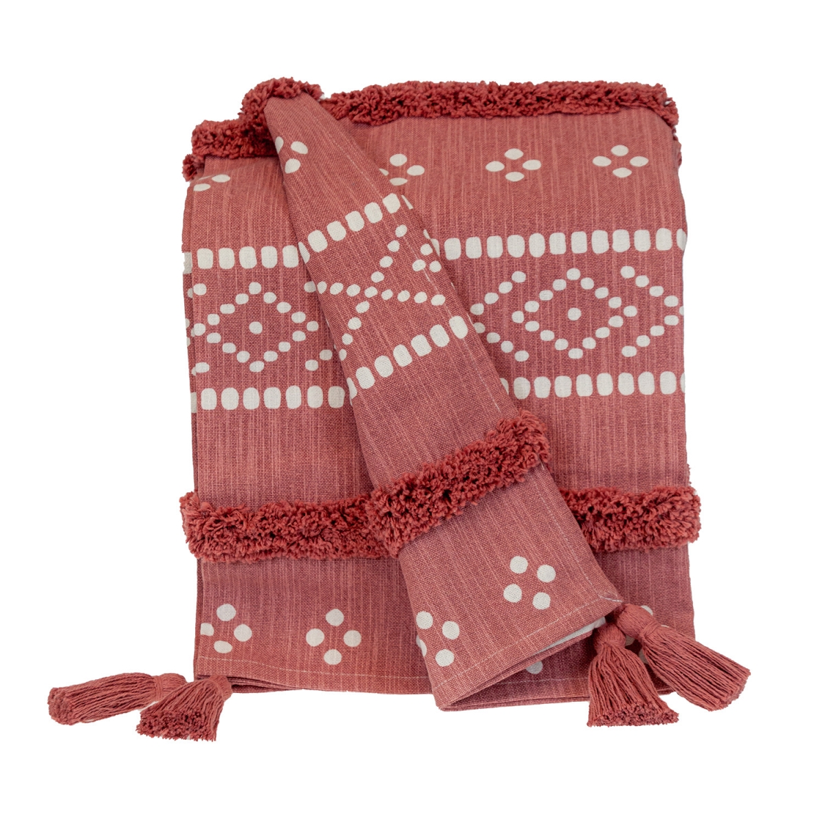 50 x 60 in. Parkland Transitional Stripes & Dots Throw Blankets, Pink