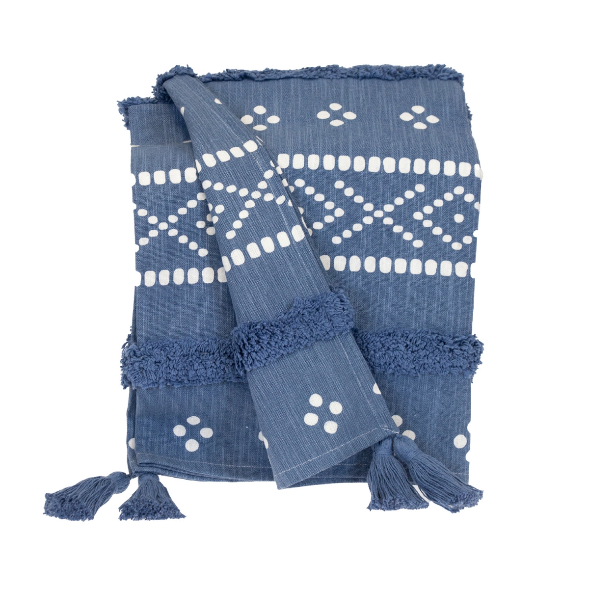 50 x 60 in. Parkland Transitional Stripes & Dots Throw Blankets, Blue