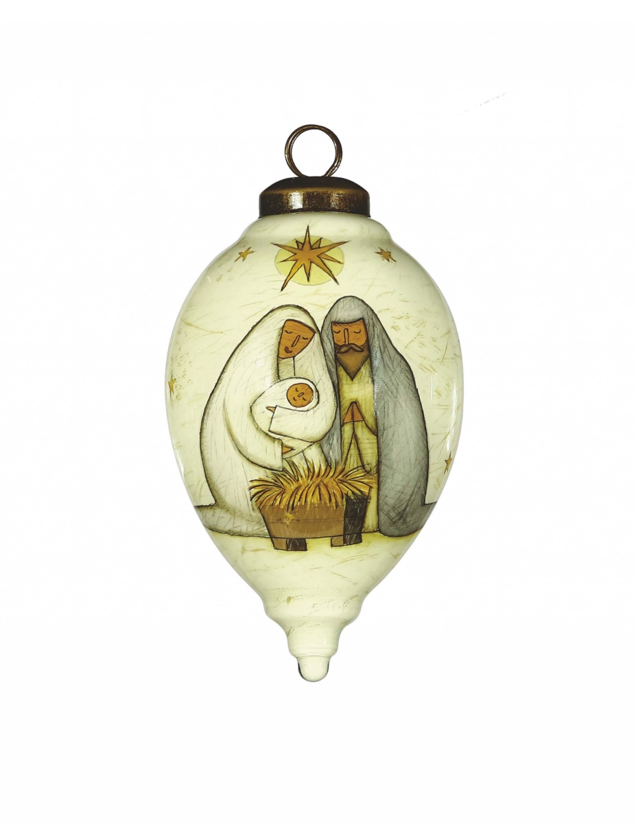 Picture of HomeRoots 477475 Nativity Holy Family Hand Painted Mouth Blown Glass Ornament, Multi Color