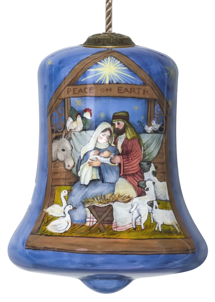 Picture of HomeRoots 477536 Holy Family Bethlehem Hand Painted Mouth Blown Glass Ornament, Multi Color