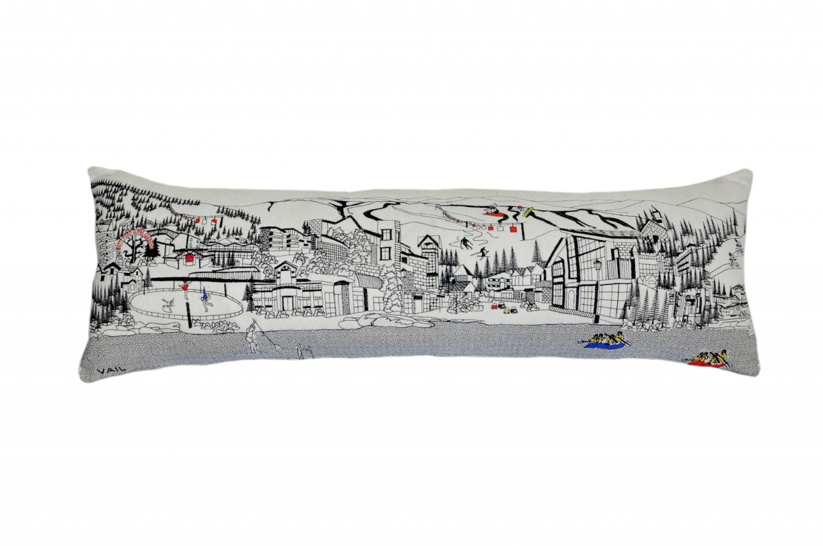 45 in. Vail Daylight Skyline Lumbar Decorative Pillow, White