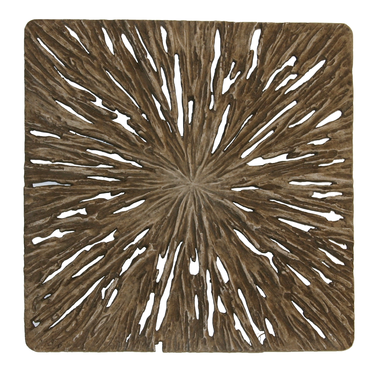 274763 1 x 19 x 19 in. Square Rotten Wood Wall Decor, Brown
