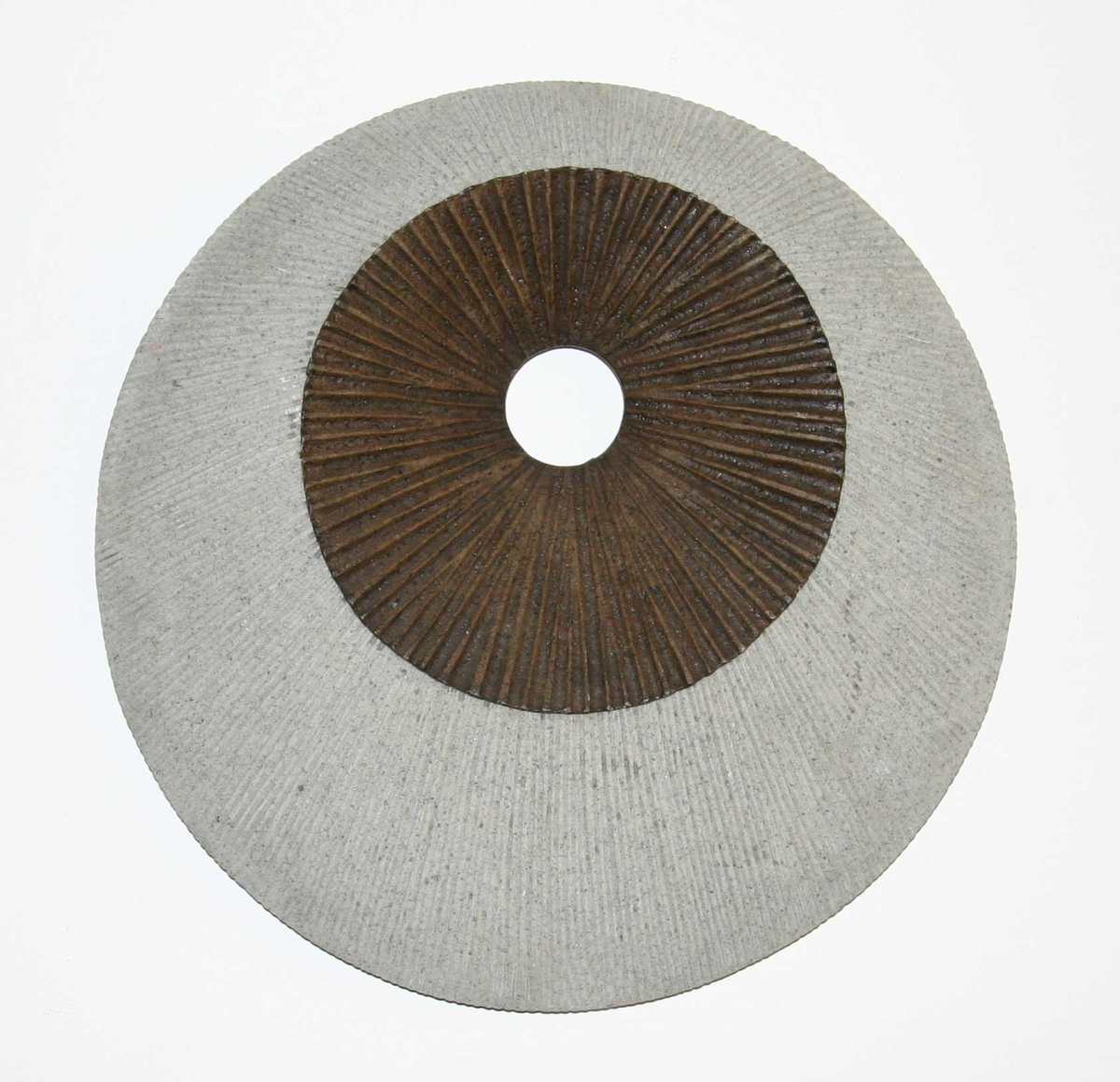 1 x 26 x 26 in. Round Double Layer Ribbed Wall Decor, Brown & Gray
