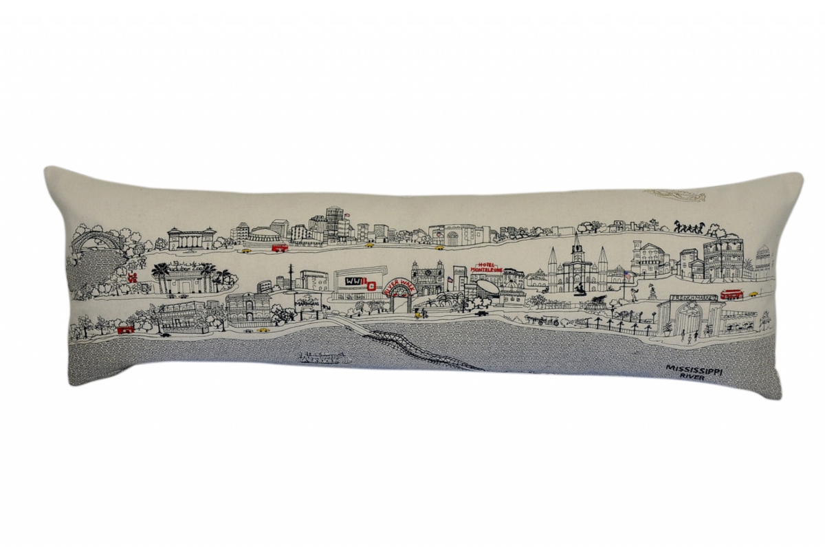 482455 45 in. New Orleans Daylight Skyline Lumbar Decorative Pillow, White