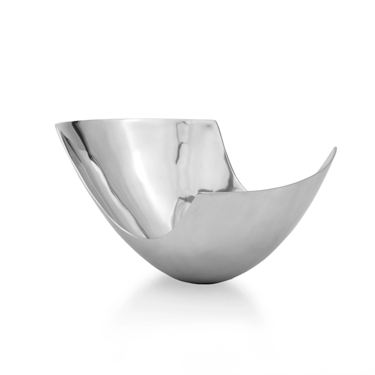 Picture of HomeRoots 480005 12 in. Mod Aluminum Scoop Centerpiece Bowl, Silver