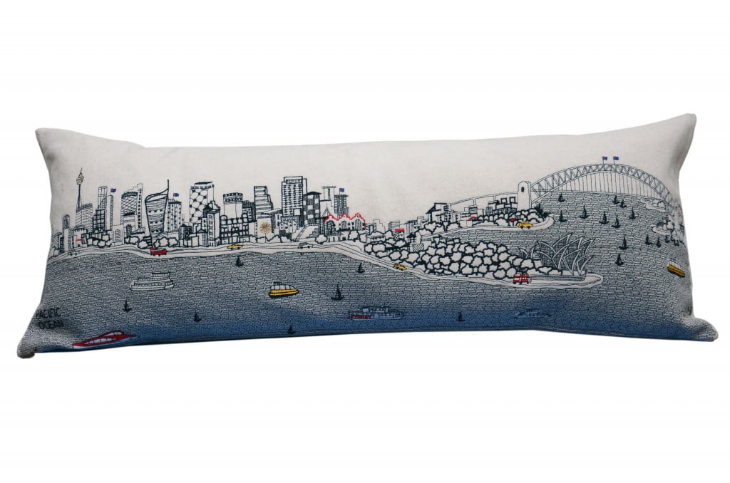 35 in. Sydney Daylight Skyline Lumbar Decorative Pillow, White