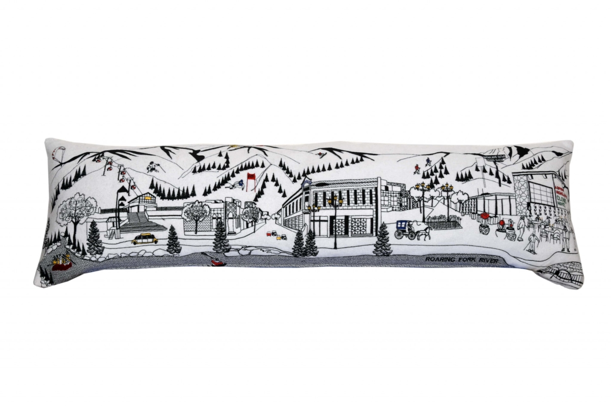 45 in. Aspen Daylight Skyline Lumbar Decorative Pillow, White