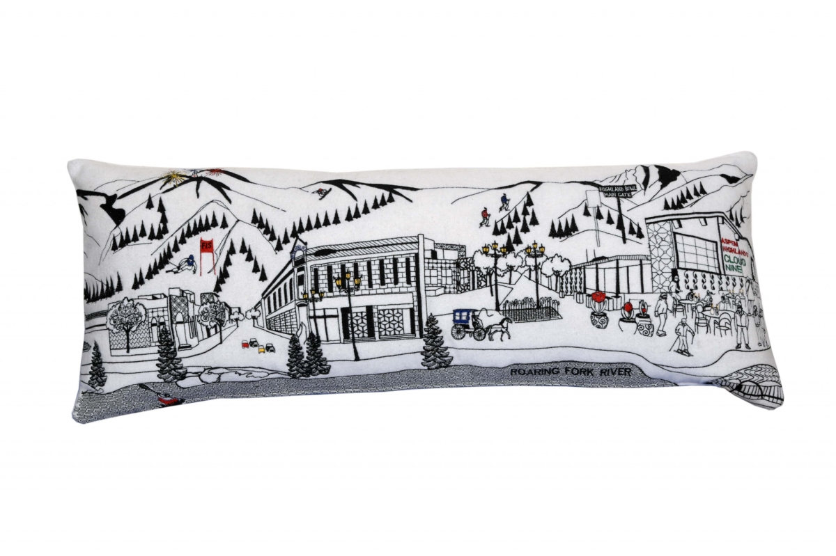 35 in. Aspen Daylight Skyline Lumbar Decorative Pillow, White