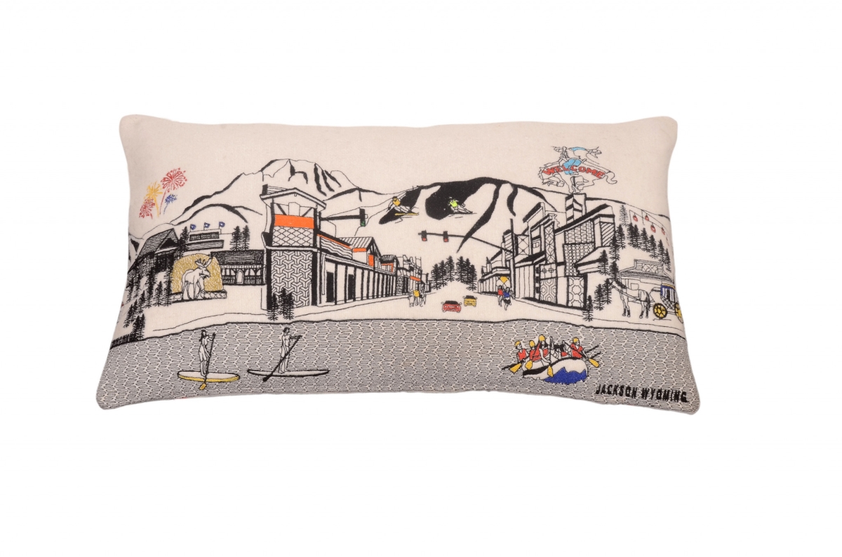 24 in. Jackson Daylight Skyline Lumbar Decorative Pillow, White