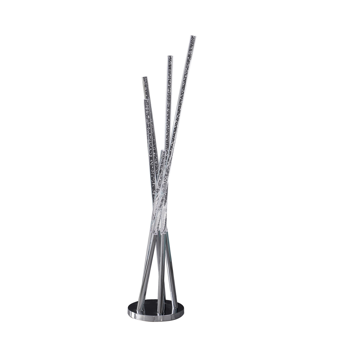 49 in. Five Light LED Tubular Contemporary Floor Lamp, Chrome
