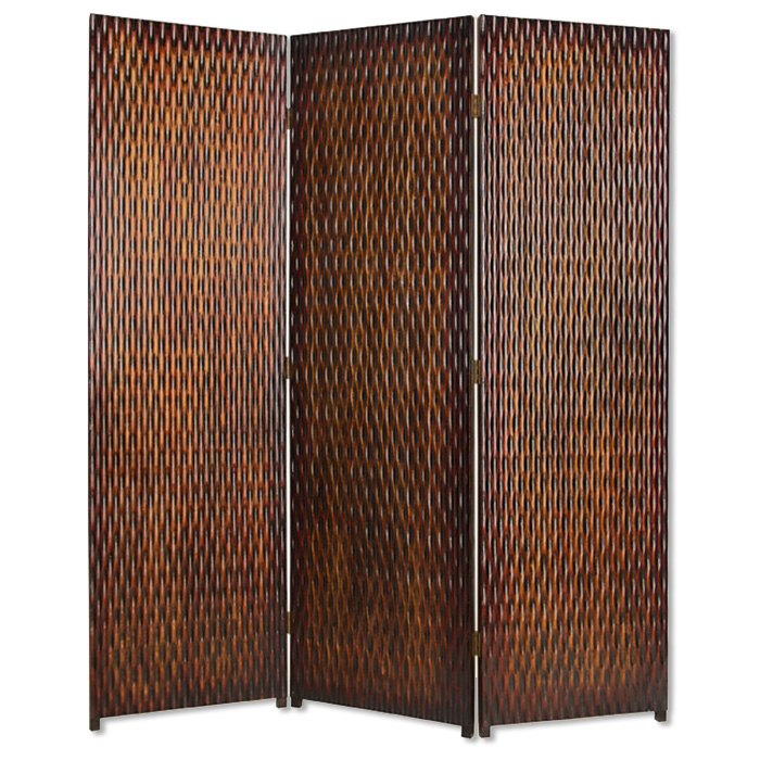 1 x 63 x 72 in. Wood 3 Panel Screen, Brown