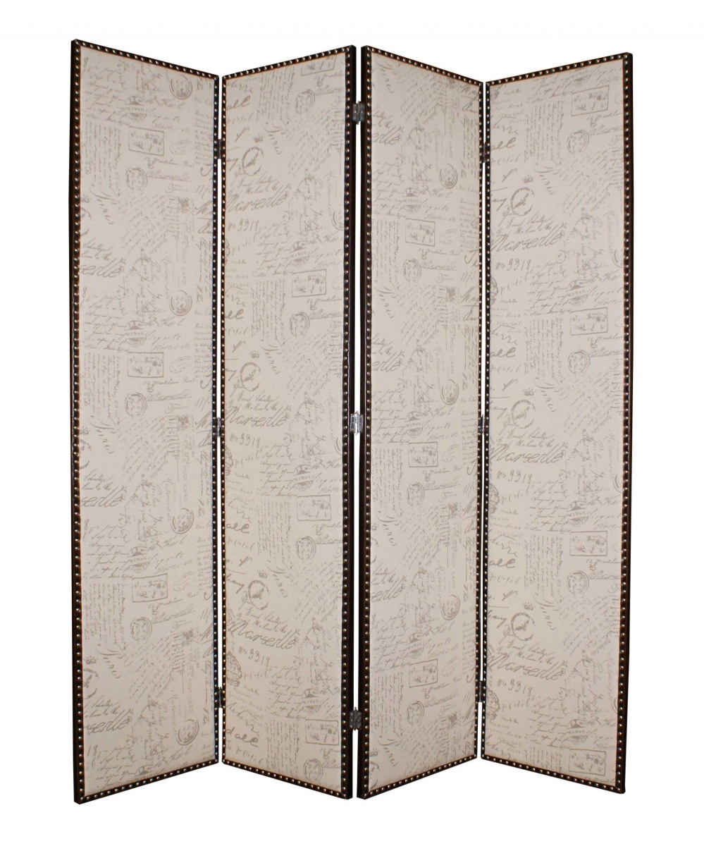 1 x 84 x 84 in. Wood & Fabric Screen, Tan