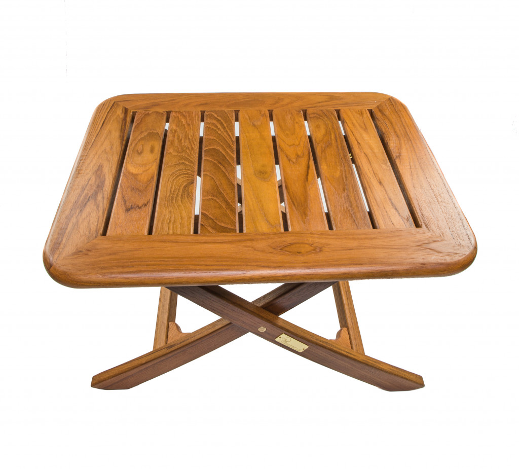 18 in. Solid Wood Rectangular End Table, Brown