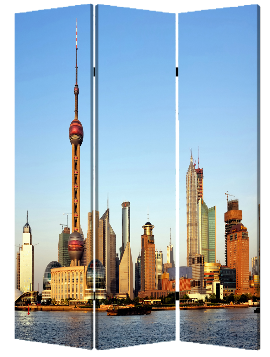 1 x 48 x 72 in. Wood Canvas China Screen, Multi Color