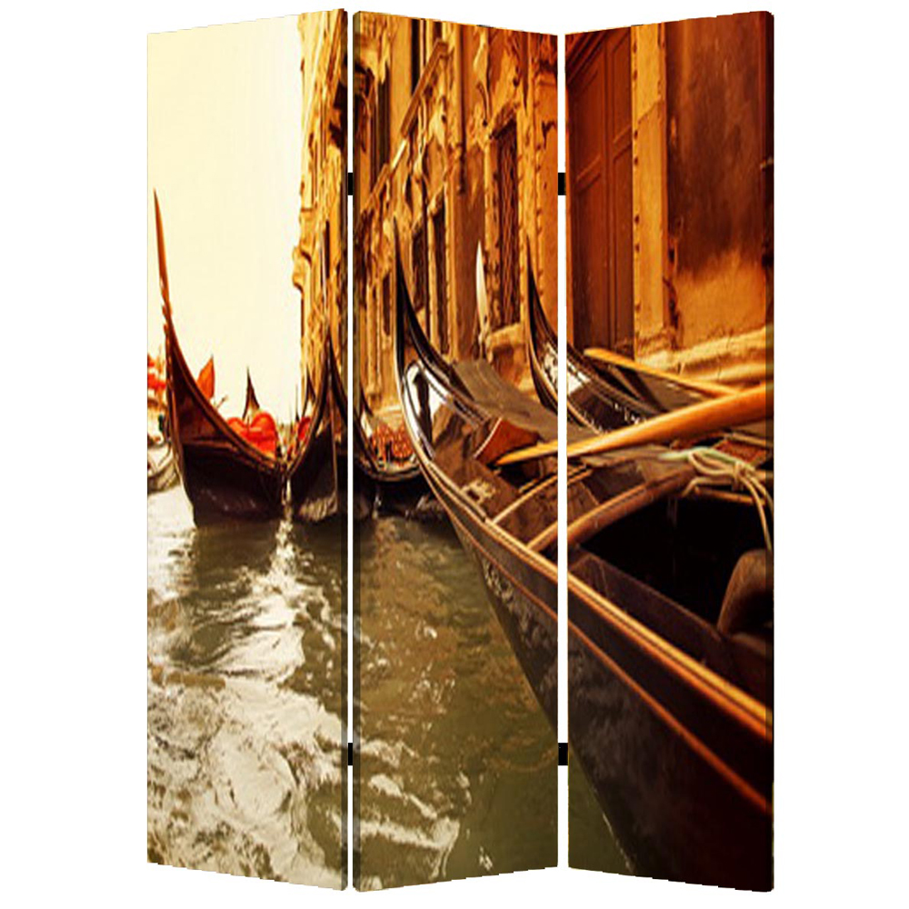 1 x 48 x 72 in. Wood Canvas Venice Screen, Multi Color