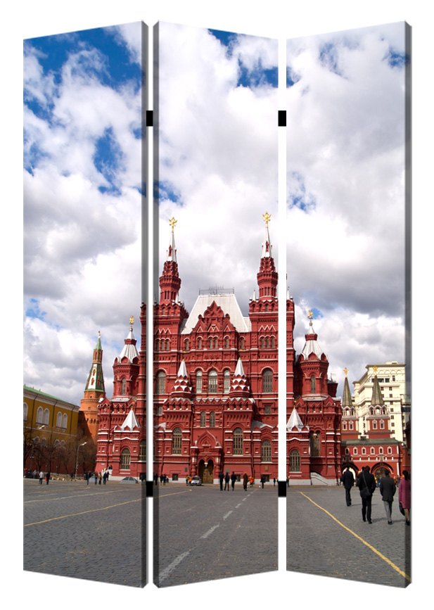 1 x 48 x 72 in. Wood Canvas Russia Screen, Multi Color