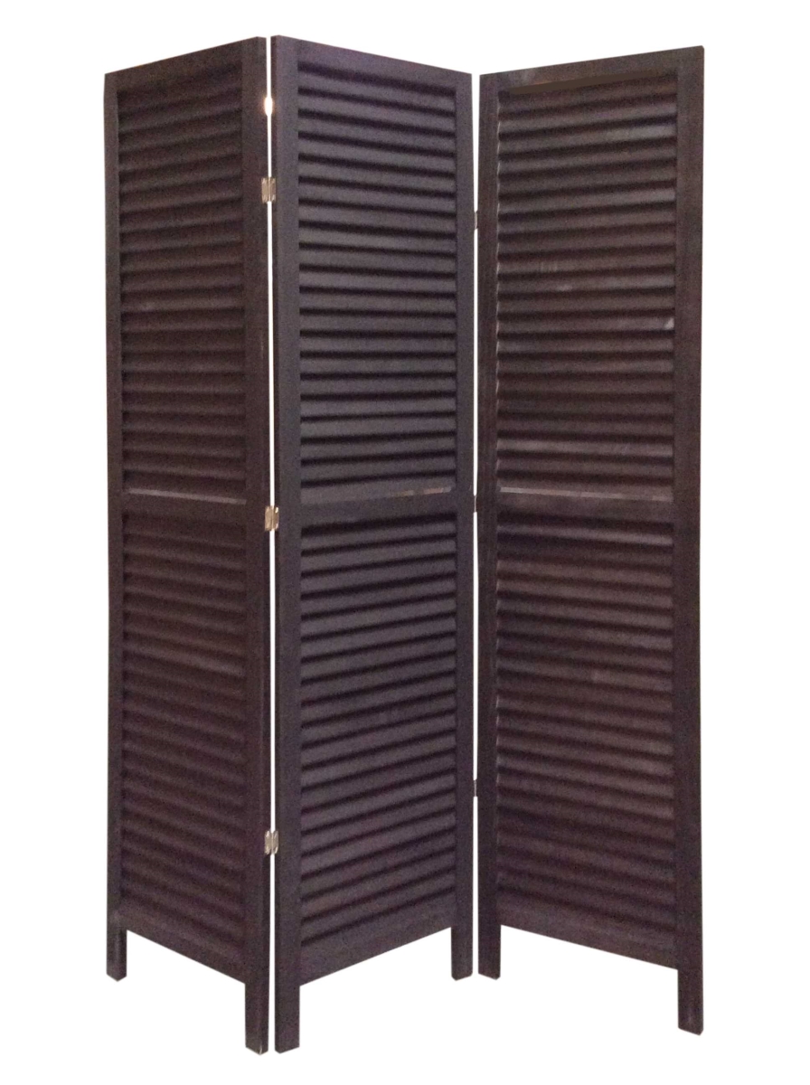 1 x 48 x 67 in. Wood Shutter Screen, Black