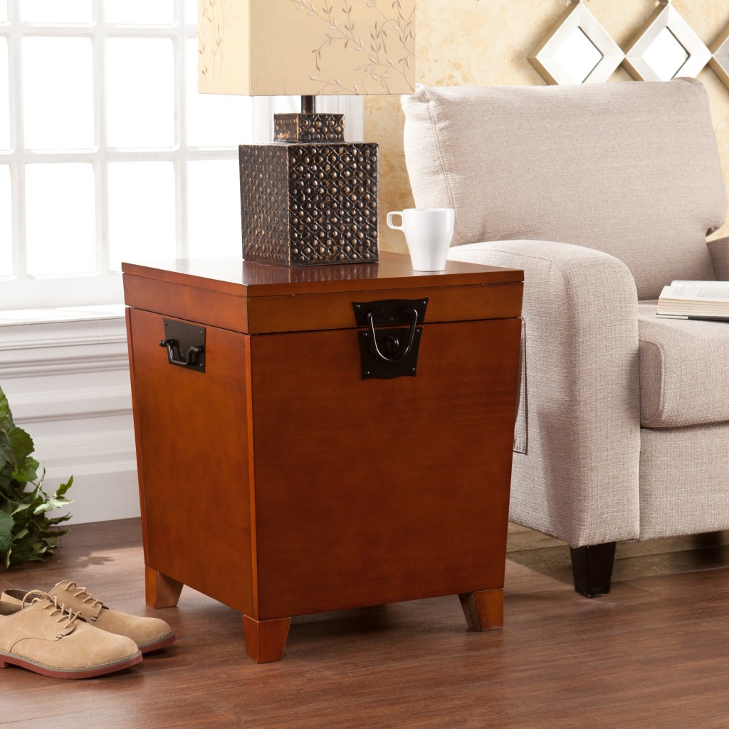402475 24 in. Solid Wood Square End Table, Brown
