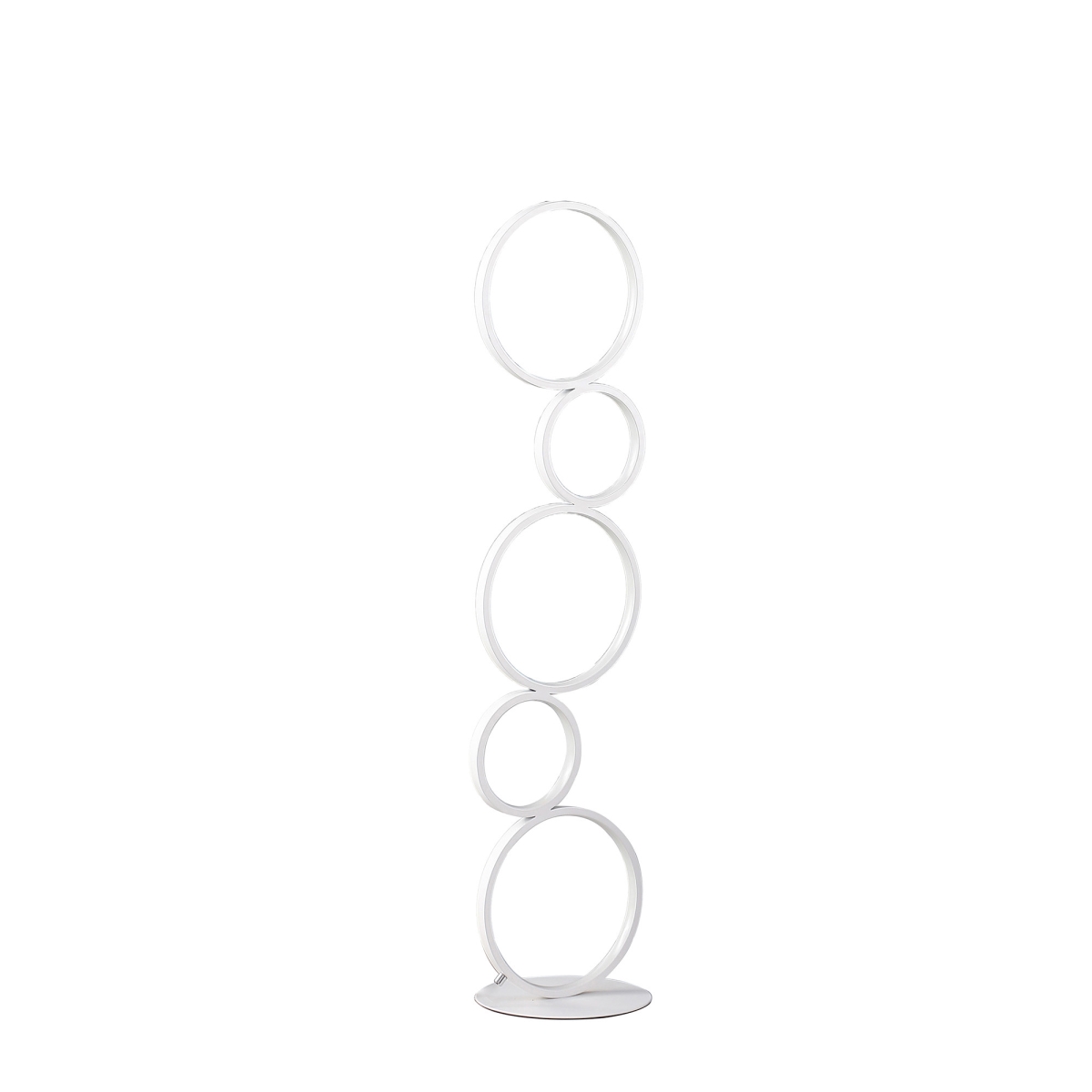 38.5 x 0.75 x 9 in. White Metal Five Circle Geometric Sculpture LED Table Lamp