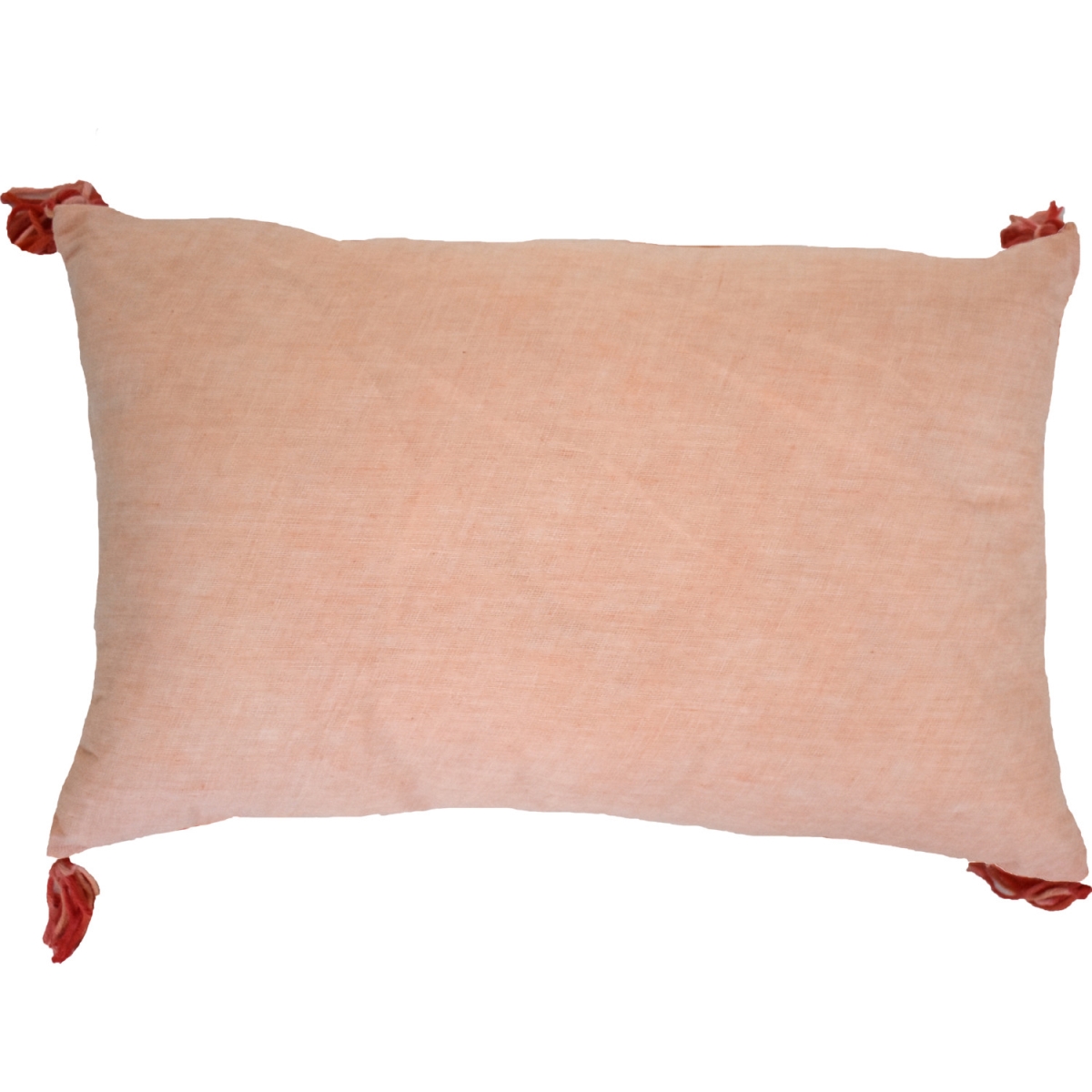 4 x 13 x 20 in. Coral Abstract Zippered Polyester Throw Pillow with Tassels