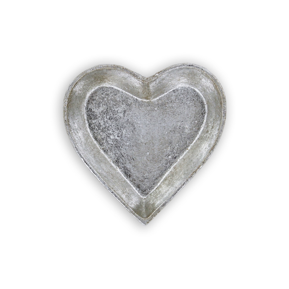 7 in. Heart Metal Handmade Tray, Silver