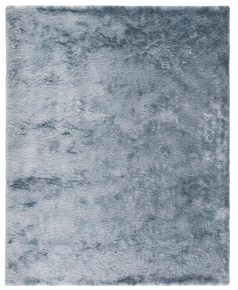 8 x 10 ft. Blue & Silver Shag Hand Tufted Handmade Rectangle Area Rug - Blue and Silver