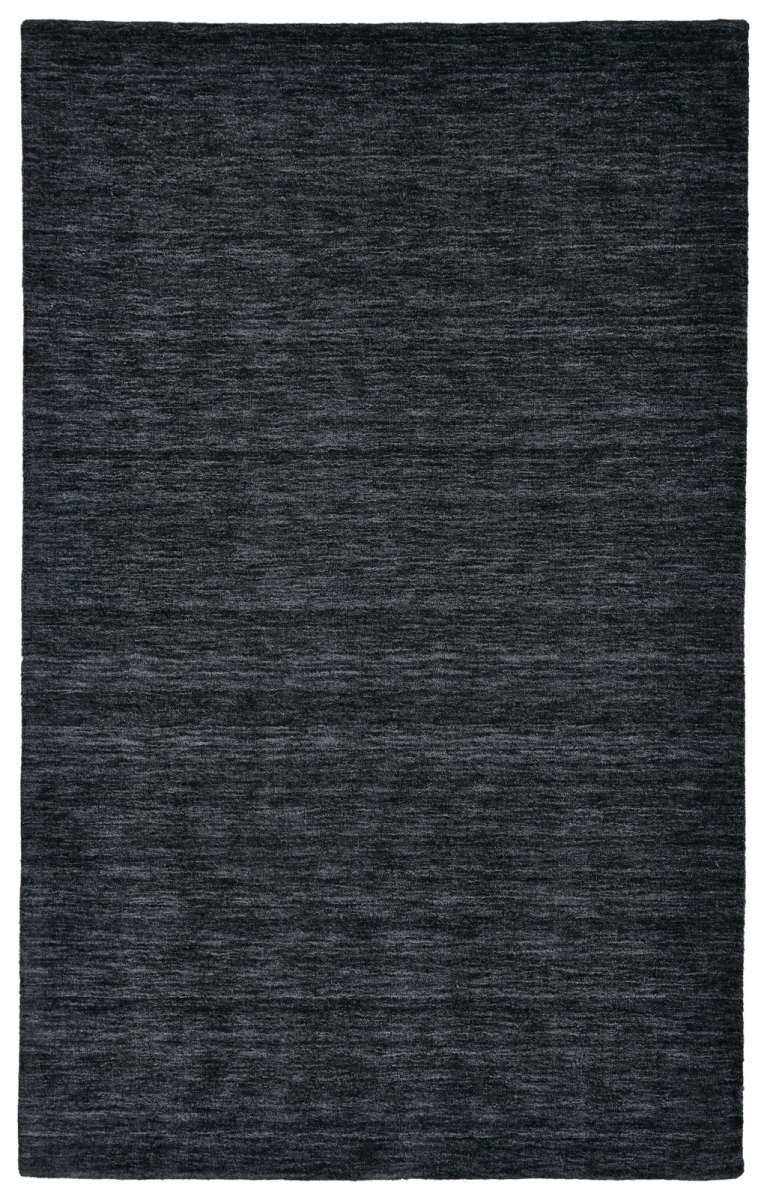 8 x 11 ft. Black Wool Hand Woven Stain Resistant Rectangle Area Rug - Black