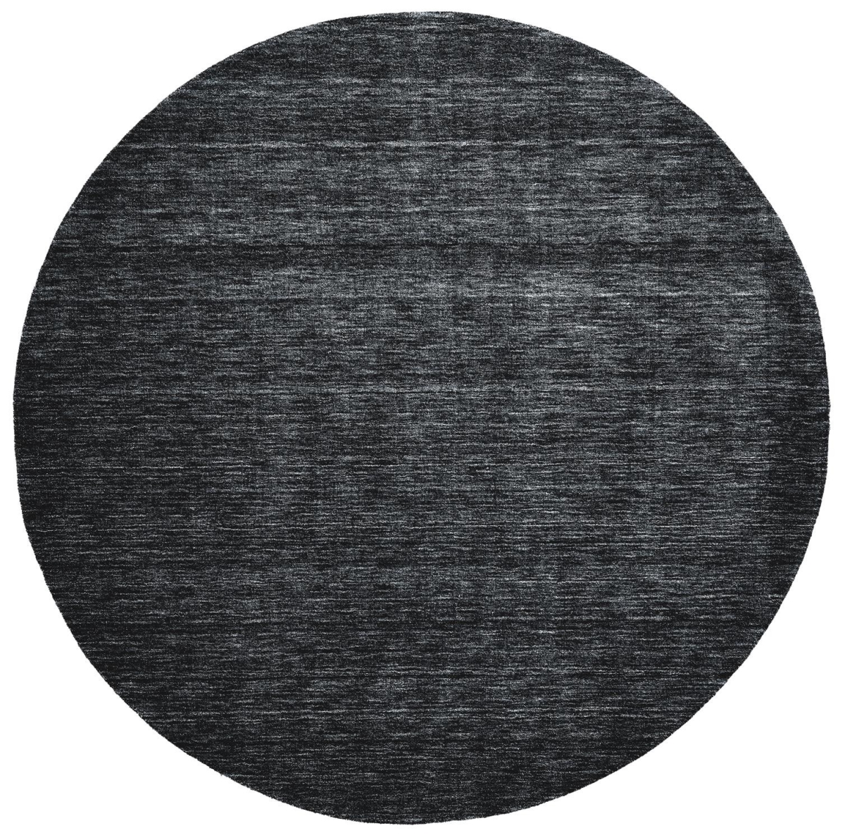 8 ft. Black Wool Hand Woven Stain Resistant Round Area Rug - Black - 8 ft.