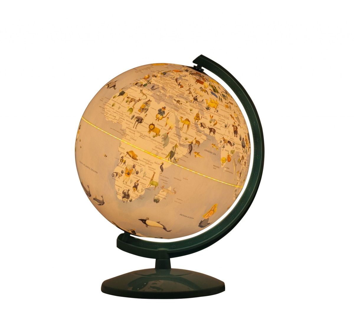 Picture of HomeRoots 468342 12.75 x 8.25 x 9.25 in. Animals of the World Acrylic Globe with LED & Night Light