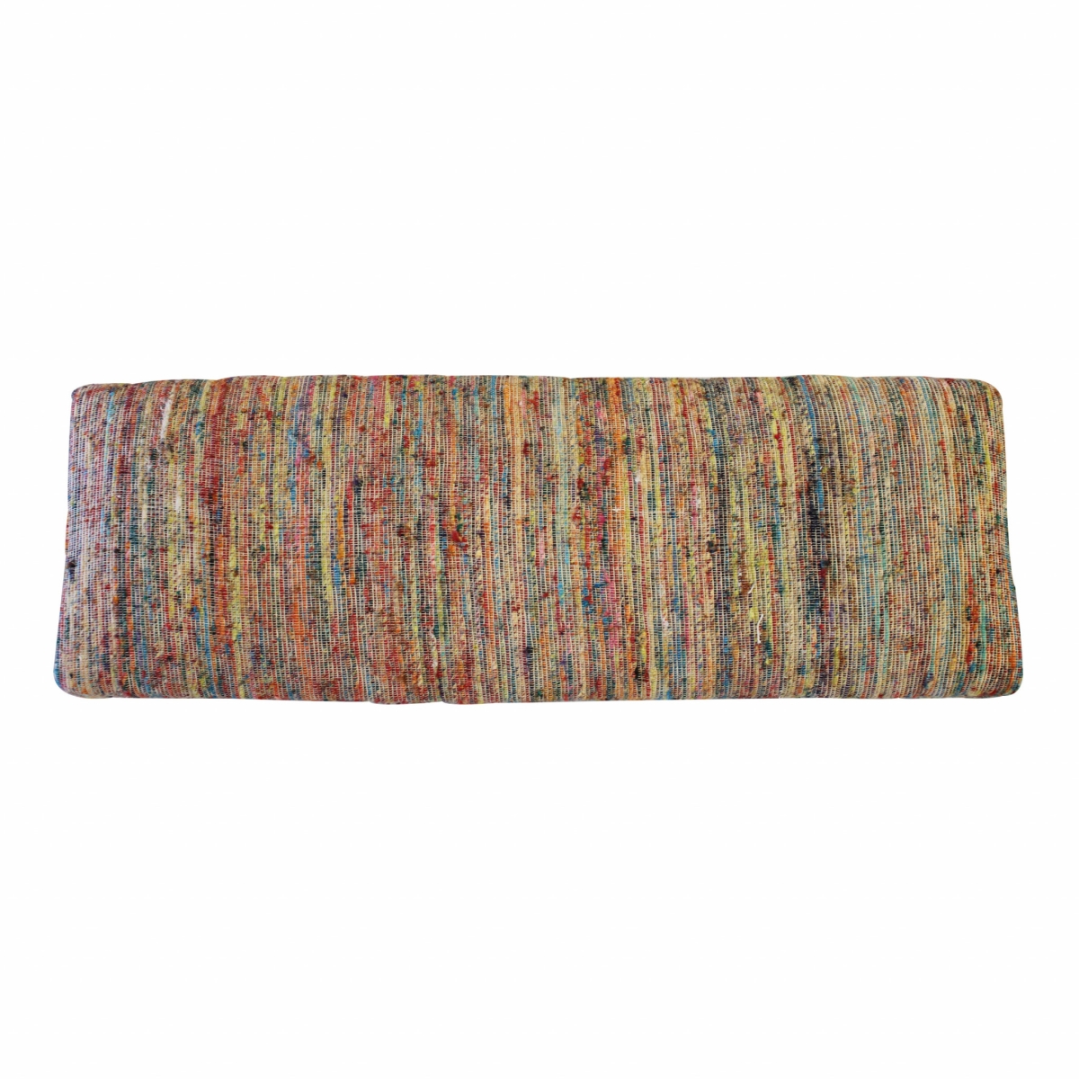 483466 18 x 47 x 16 in. Rainbow Stripe Blue Leg Upholstered Bench