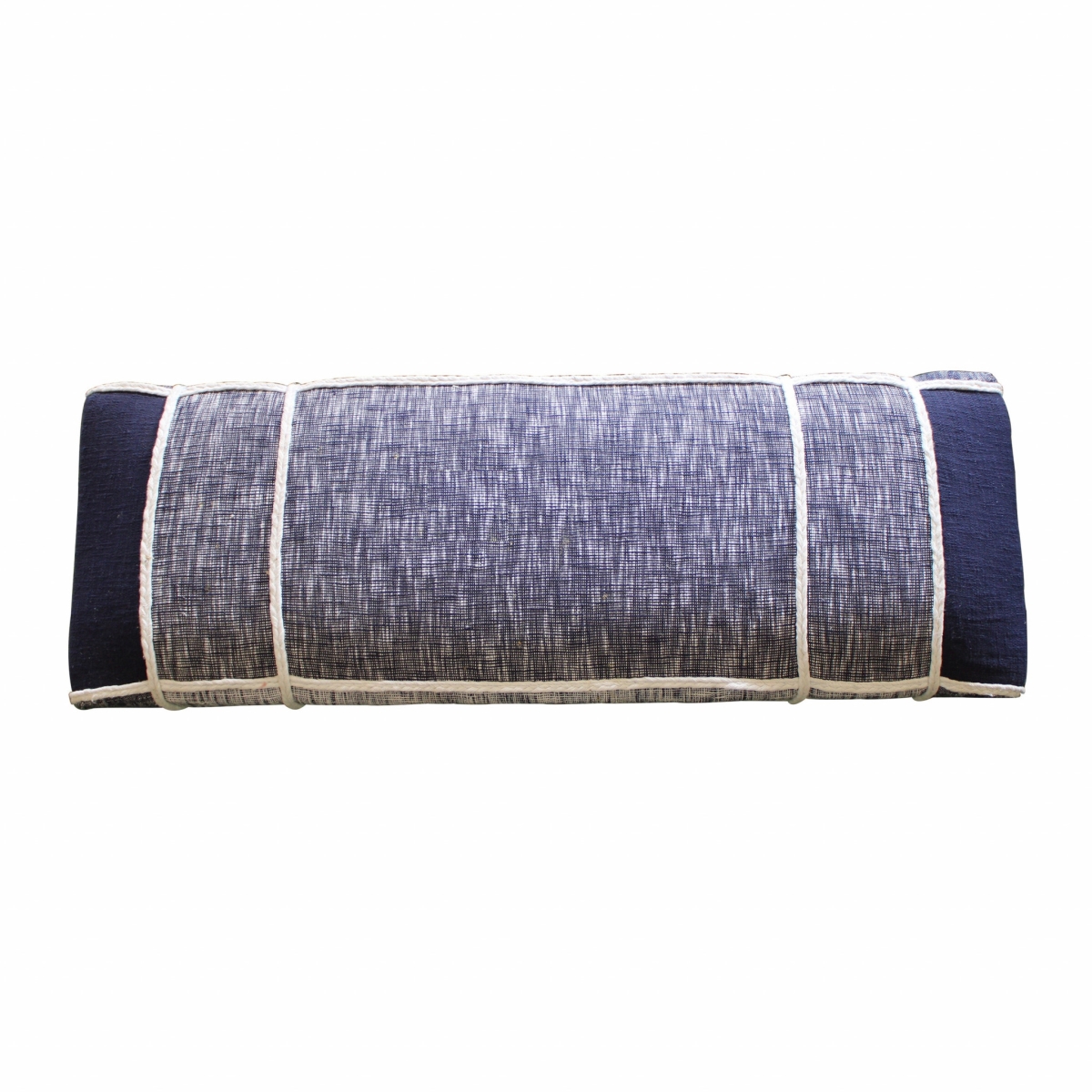 483469 18 x 47 x 16 in. Blue & Gray Textural White Leg Upholstered Bench