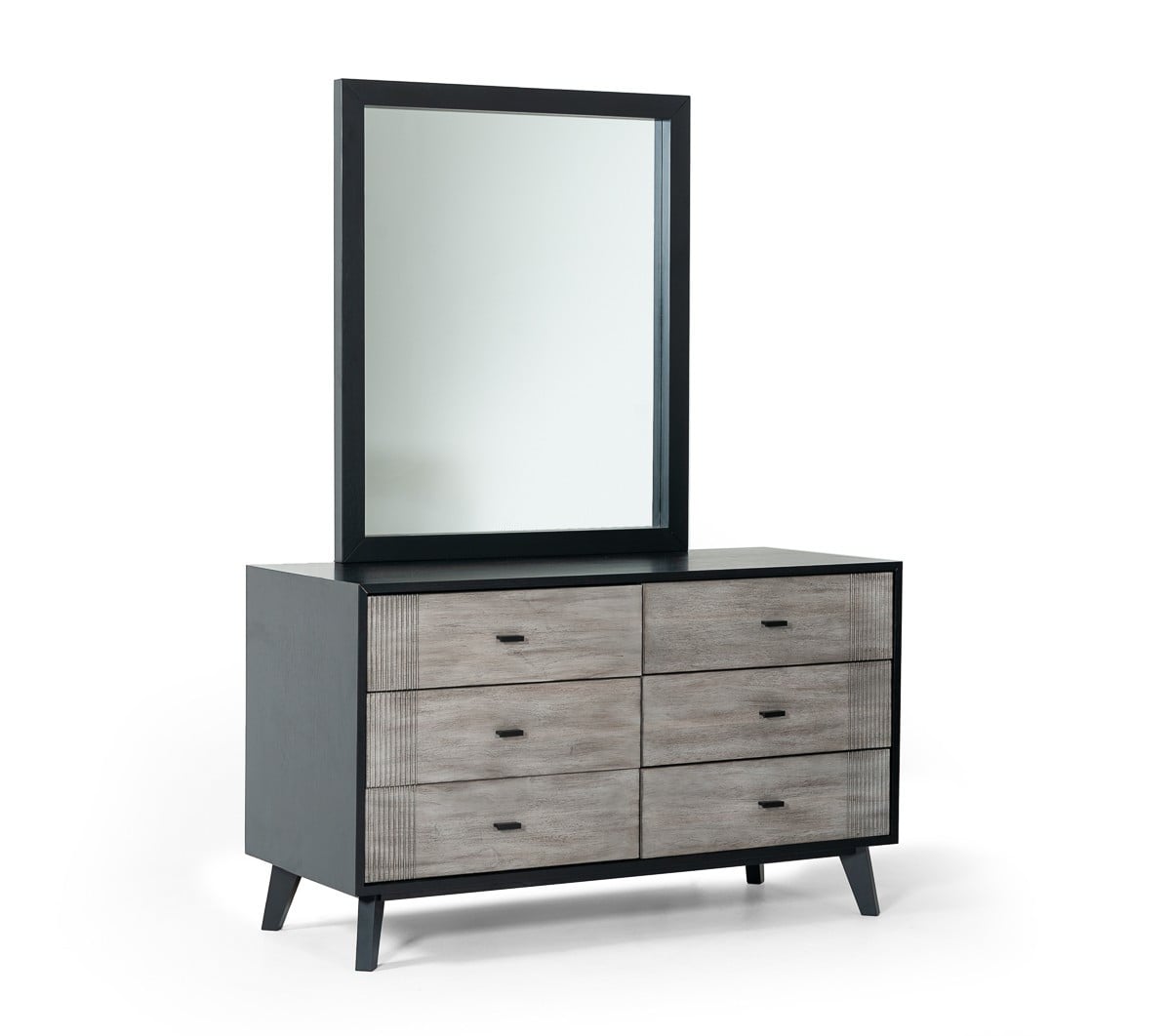 483381 40 x 34 x 1 in. Black Ash Veneer Rectangle Wall Mounted Dresser Mirror with Engineered Wood Framed
