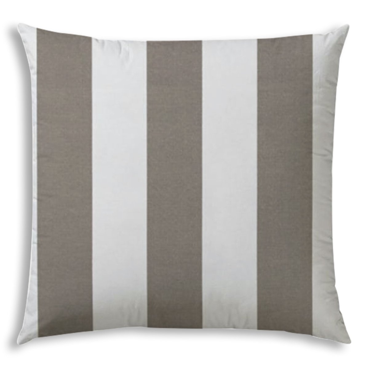 408777 17 x 17 x 4 in. Taupe & Ivory Blown Seam Striped Lumbar Indoor & Outdoor Pillow -  HomeRoots