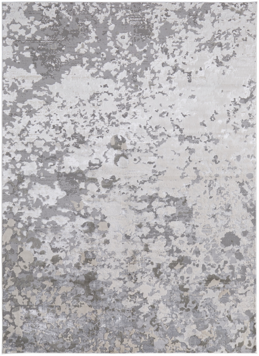 9 x 12 ft. Silver Gray & White Abstract Rectangle Area Rug