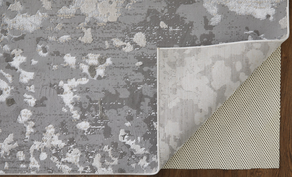 511539 12 x 18 ft. Silver Gray & White Abstract Rectangle Area Rug