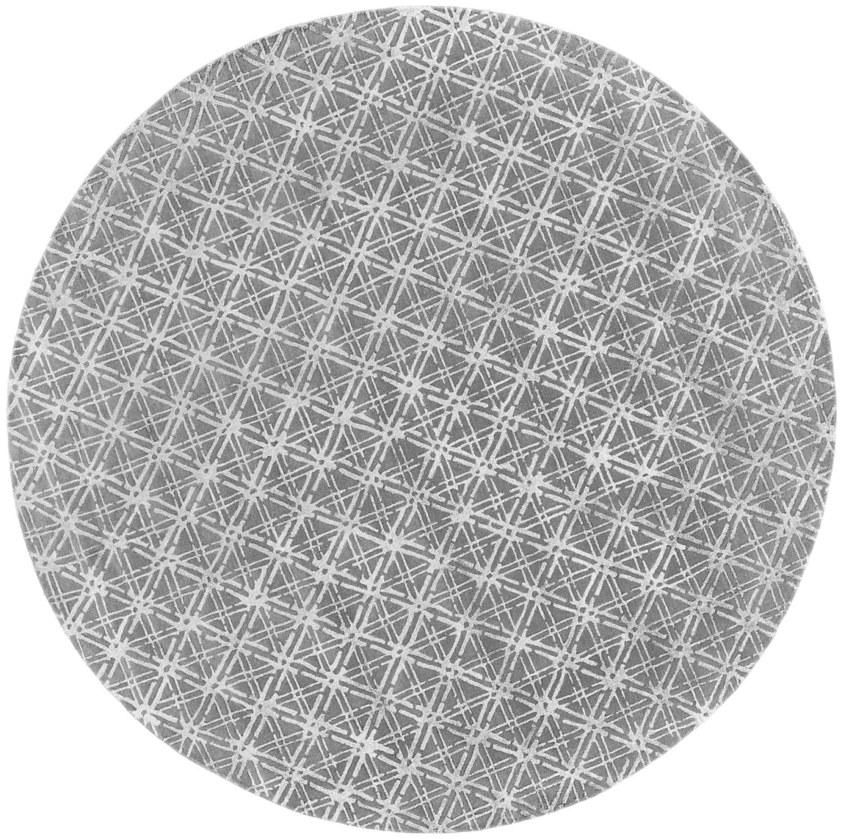 10 ft. Gray & Silver Wool Abstract Hand Tufted Handmade Round Area Rug - Gray and Silver - 10 ft.