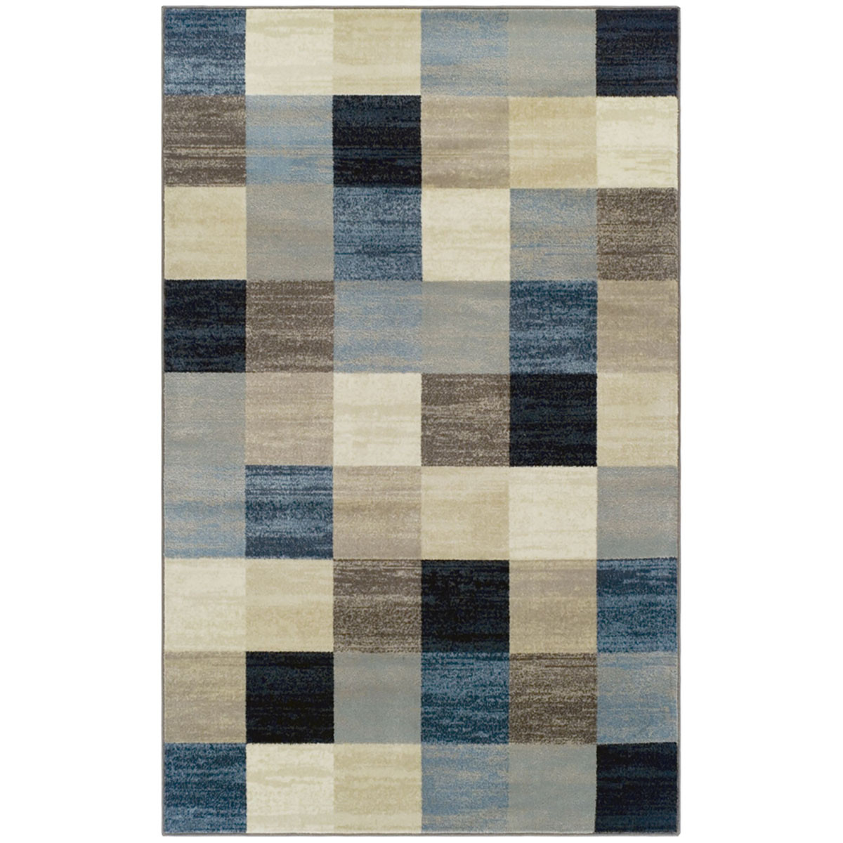 8 x 10 ft. Geometric Modern, Casual & Transitional Power Loom Stain Resistant Machine Made Rectangle Area Rug, Blue & Teal