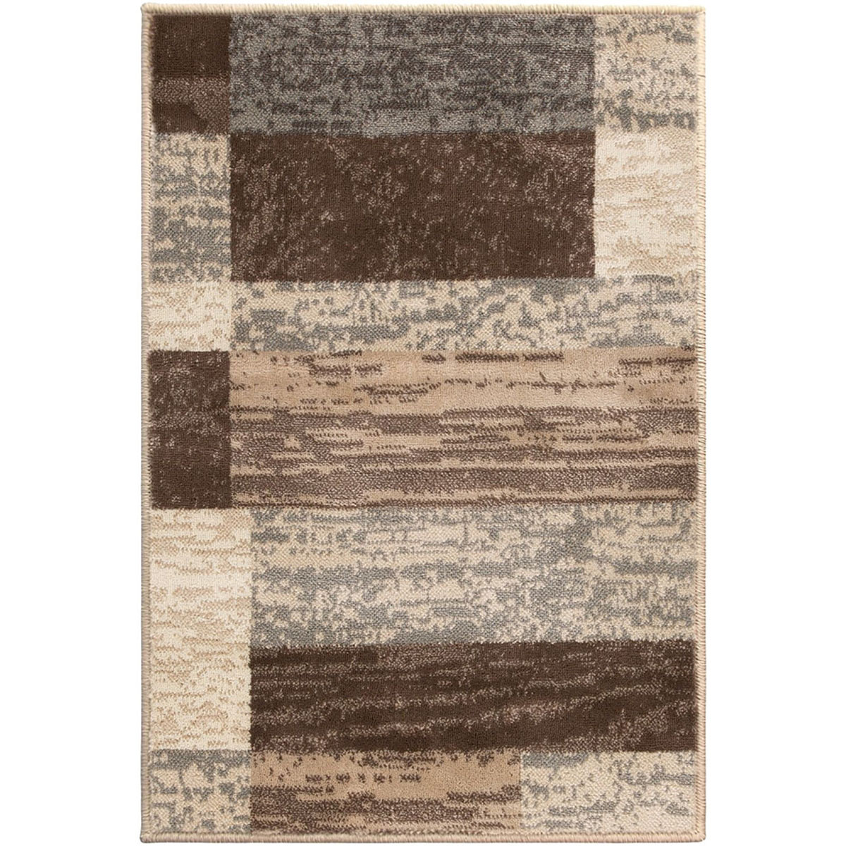 487076 2 x 3 ft. Slate Patchwork Power Loom Stain Resistant Rectangle Area Rug