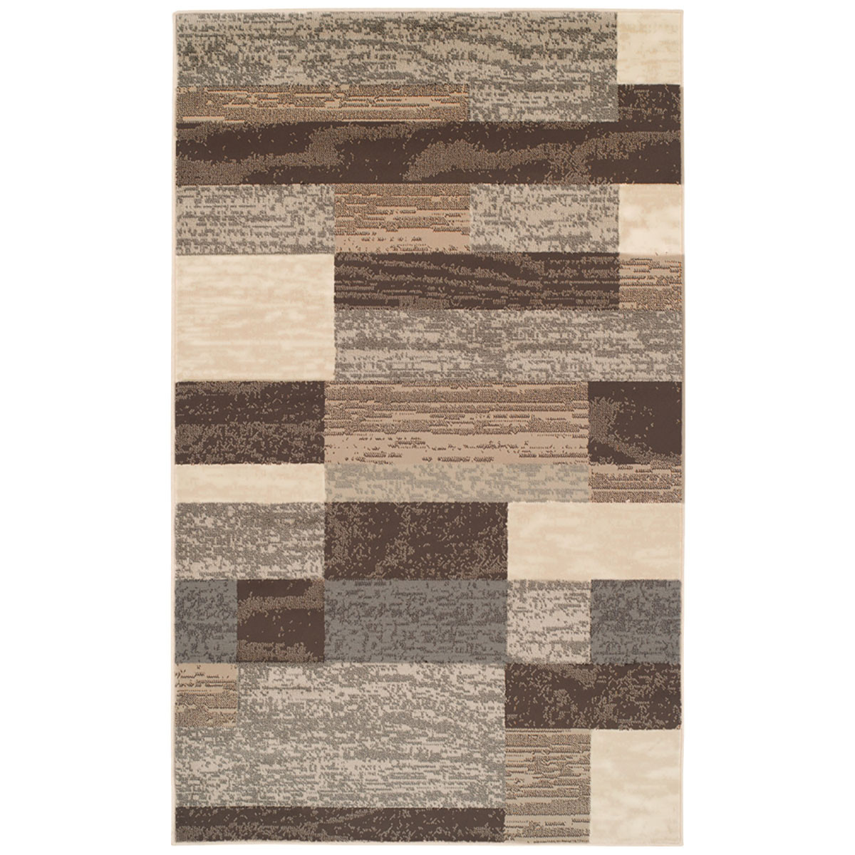4 x 6 ft. Slate Patchwork Power Loom Stain Resistant Rectangle Area Rug - Slate - 4 x 6 ft.