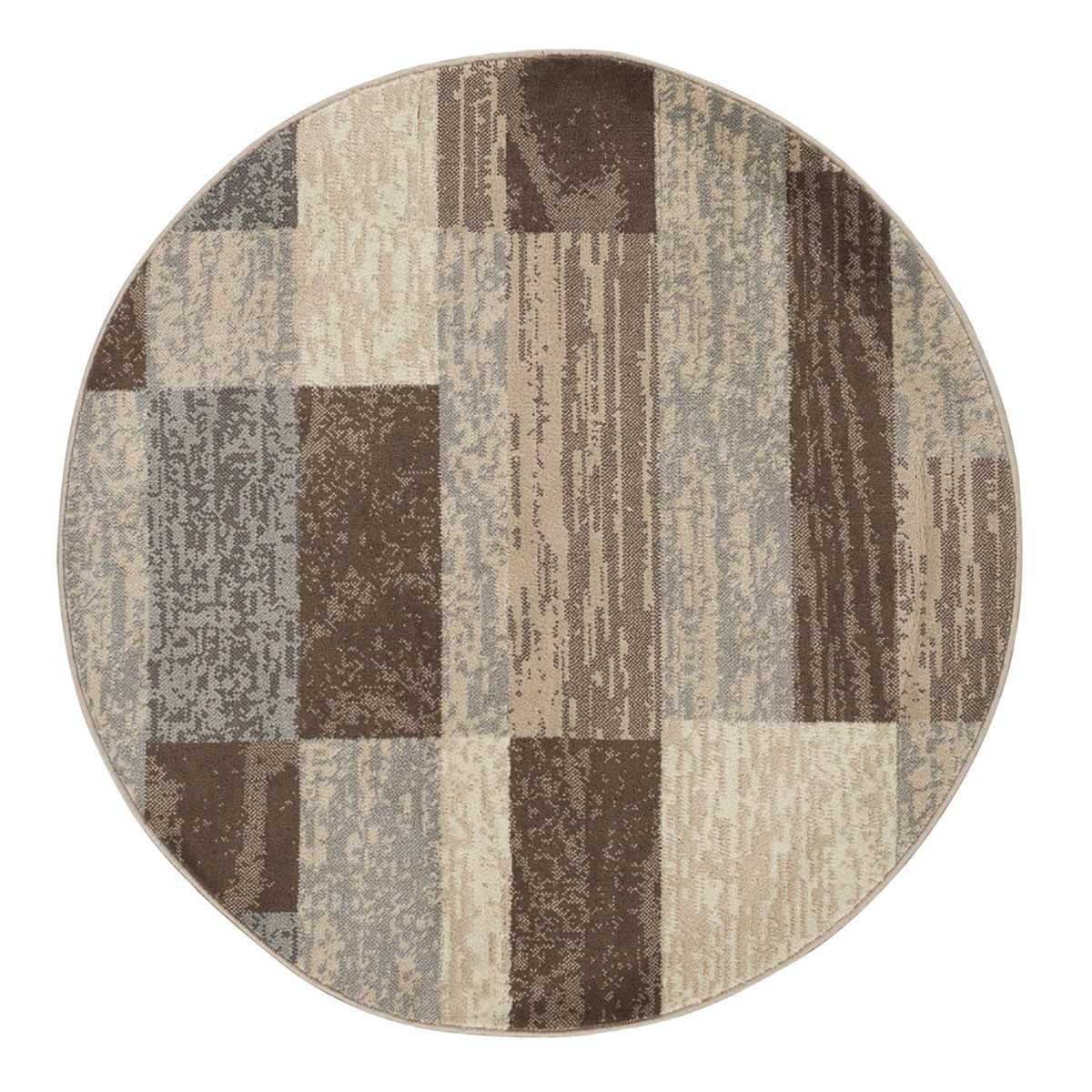 5 ft. Slate Patchwork Power Loom Stain Resistant Round Area Rug - Slate