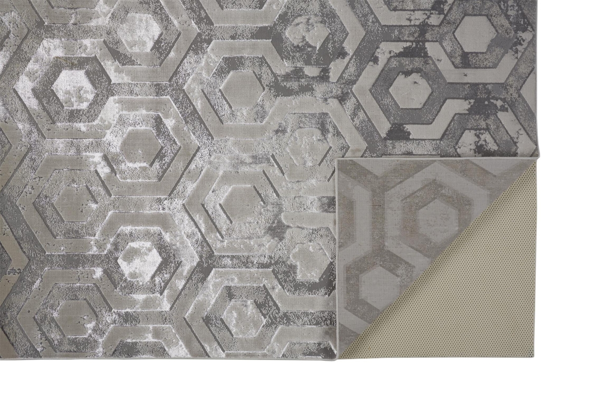511491 12 x 18 ft. Abstract Rectangle Area Rug, Gray, Taupe & Silver