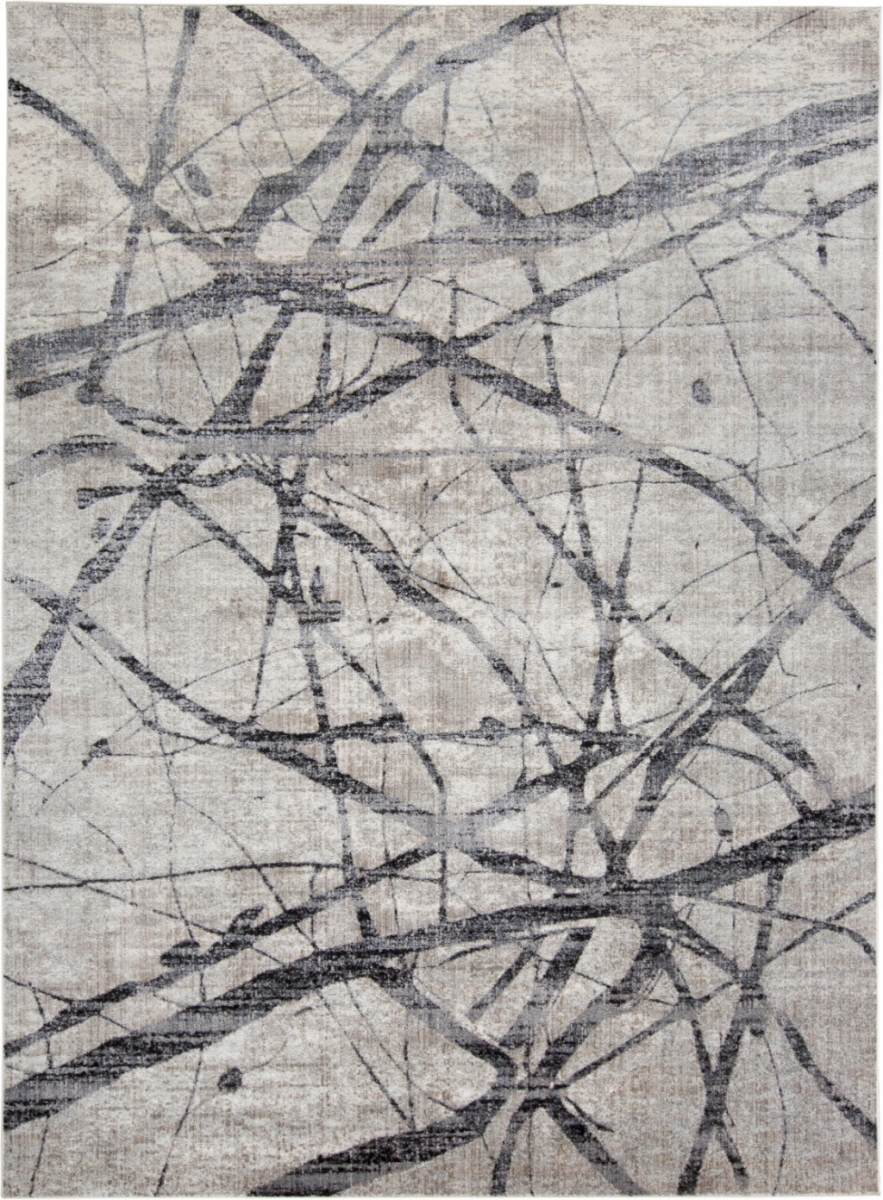 5 x 8 ft. Taupe Gray & Ivory Abstract Stain Resistant Rectangle Area Rug