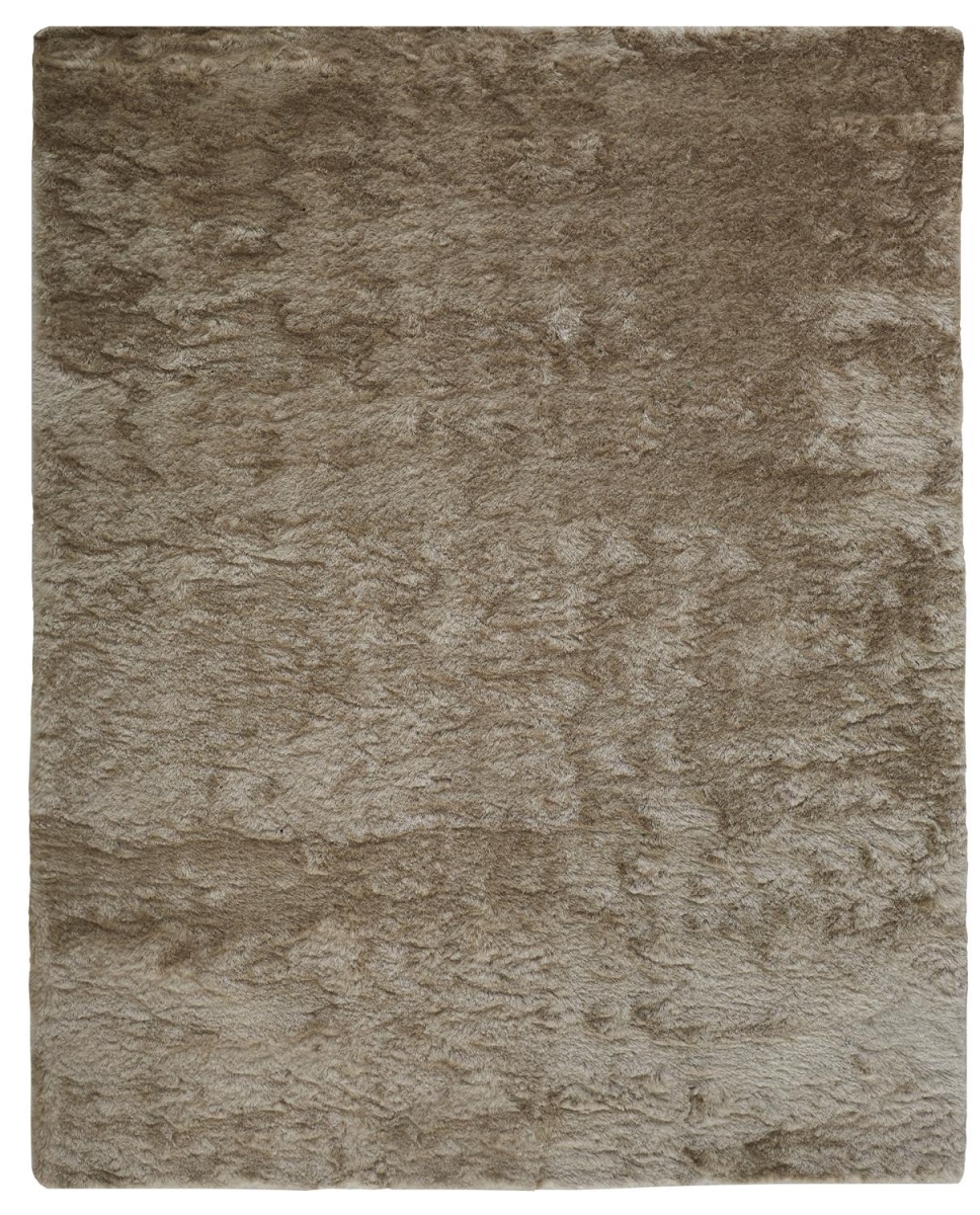 510962 4 x 6 ft. Tan & Taupe Shag Hand Tufted Handmade Rectangle Area Rug
