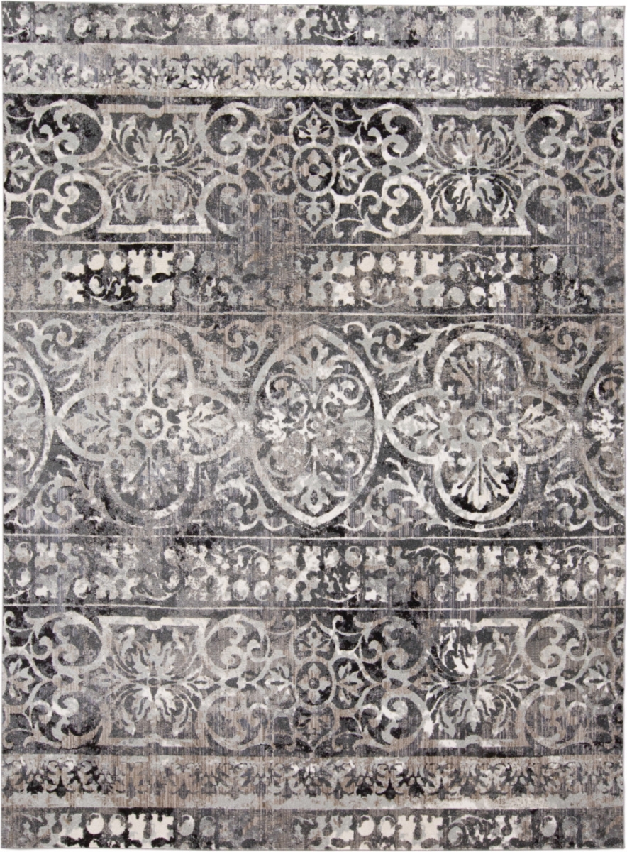 512058 5 x 8 ft. Gray Ivory & Taupe Abstract Stain Resistant Rectangle Area Rug