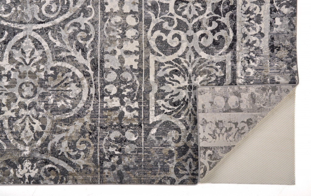 512059 7 x 10 ft. Gray Ivory & Taupe Abstract Stain Resistant Rectangle Area Rug